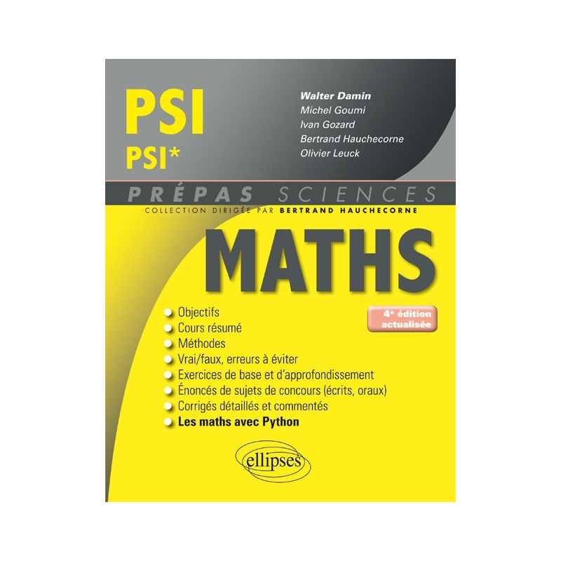 Mathématiques PSI/PSI* - 4e édition actualisée