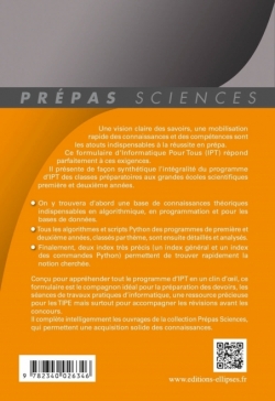 IPT - Informatique pour tous - Algorithmique, programmation Python, ingénierie numérique et simulation (bibliothèques Numpy et S
